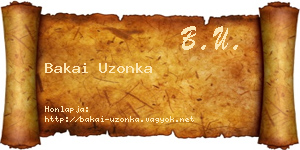 Bakai Uzonka névjegykártya